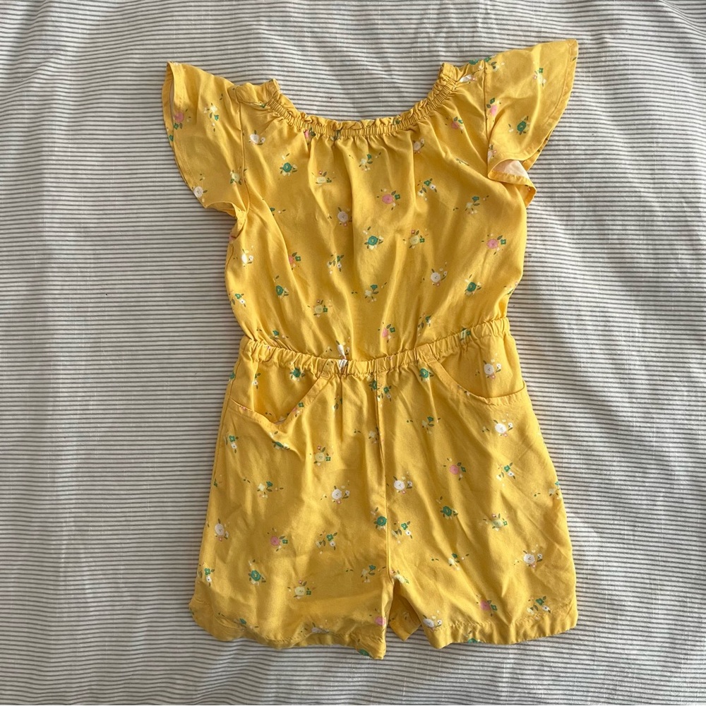 Carters Jumpsuit in Yellow with Floral Print size 3 girl toddler